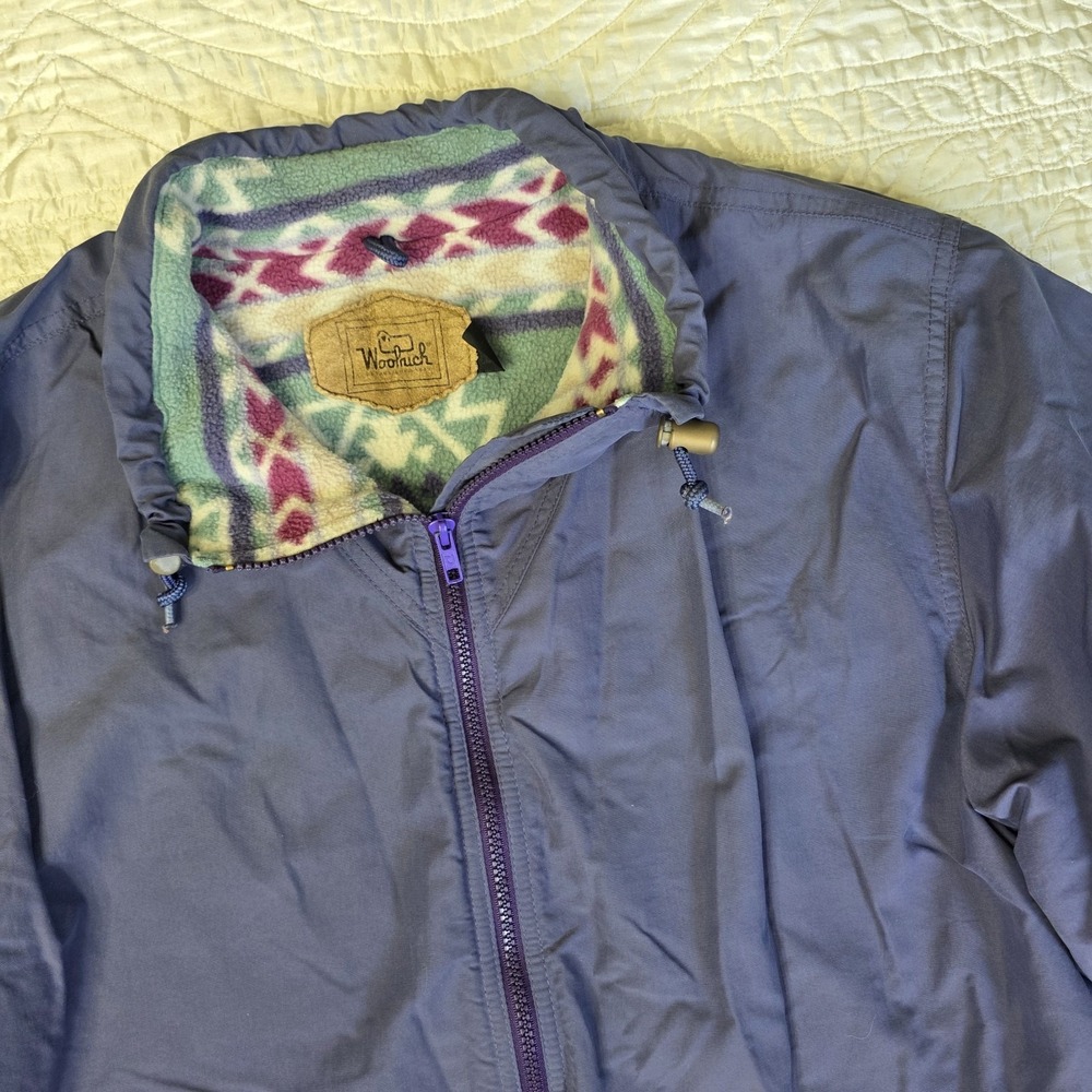 Vintage‎ Woolrich Womens Medium Purple Fleece Lined Nylon Outdoor Jacket USA